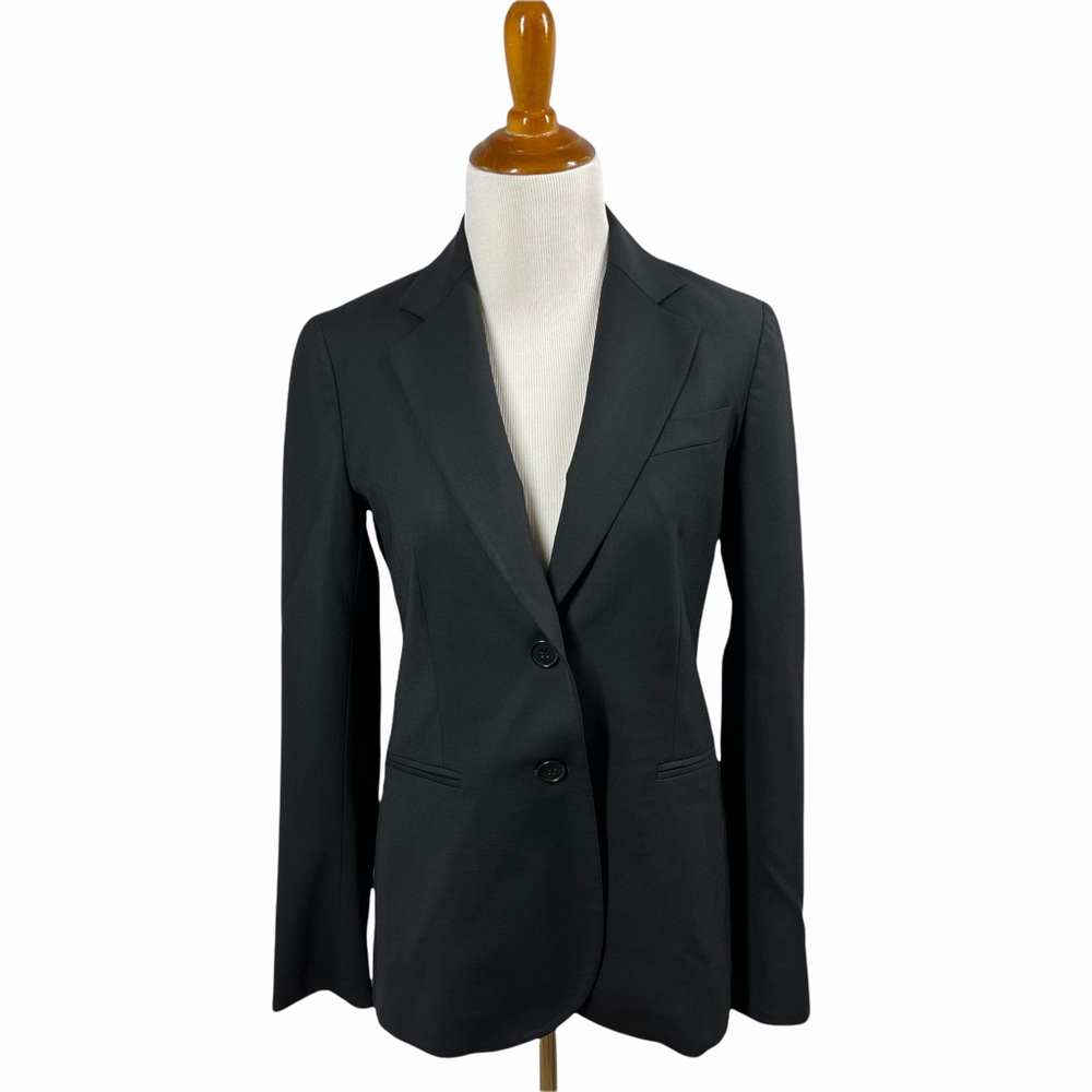 Theory Black Double Buttoned Fitted Blazer